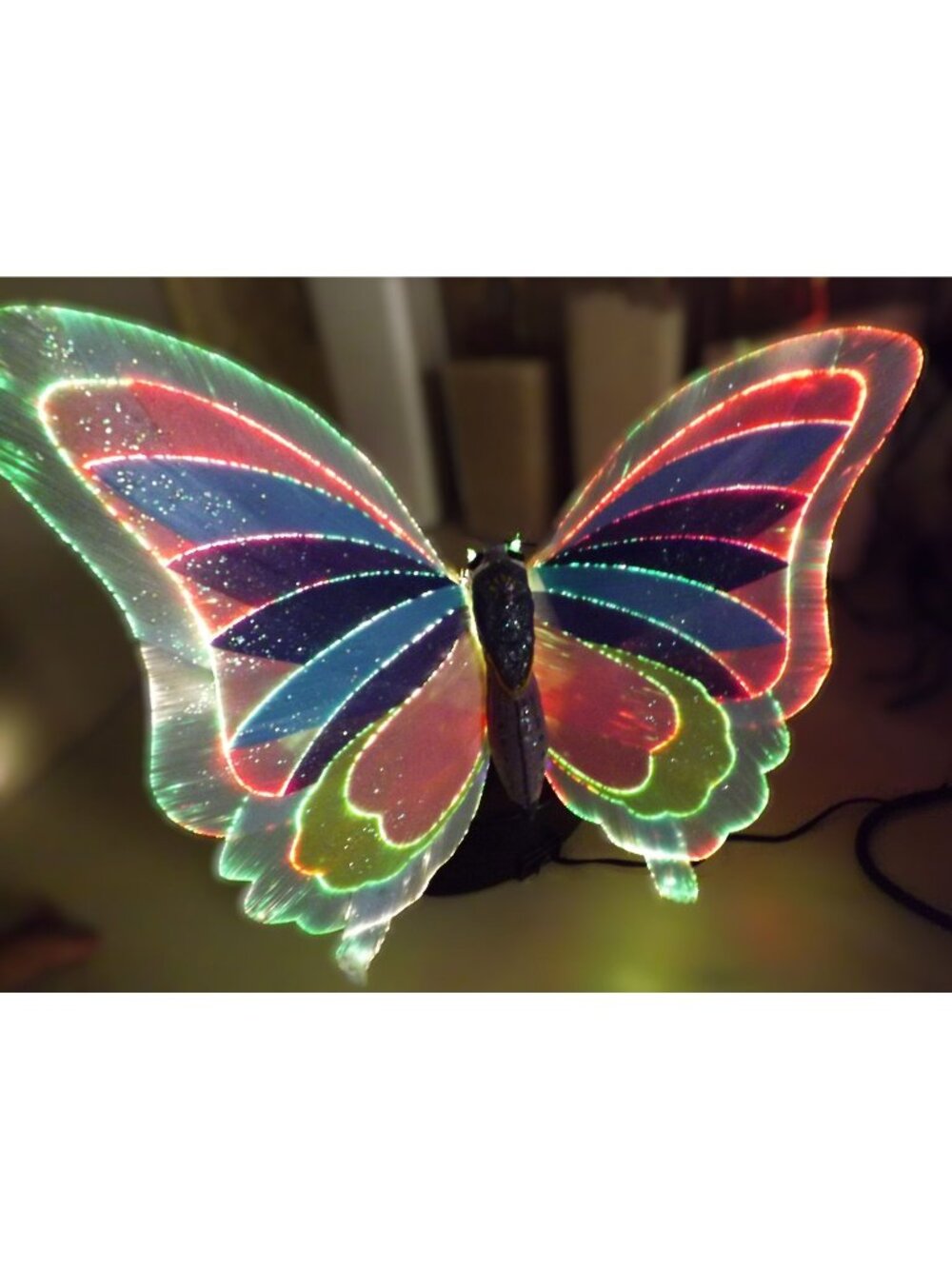 Vintage Fiber Optic Butterfly Desk Lamp Night Light 11" Decor Y2K See Video Work